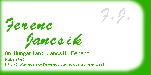 ferenc jancsik business card